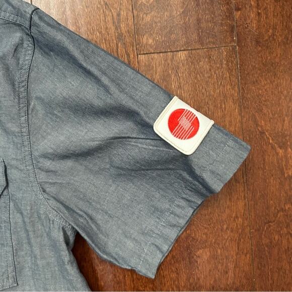 Carhartt Men's “Loose Fit” Blue Work Shirt, Lots of Patches, Size Large - Picture 4 of 11